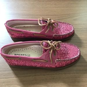 🆕 NWOT Sperry Top Siders in Pink Glitter ✨